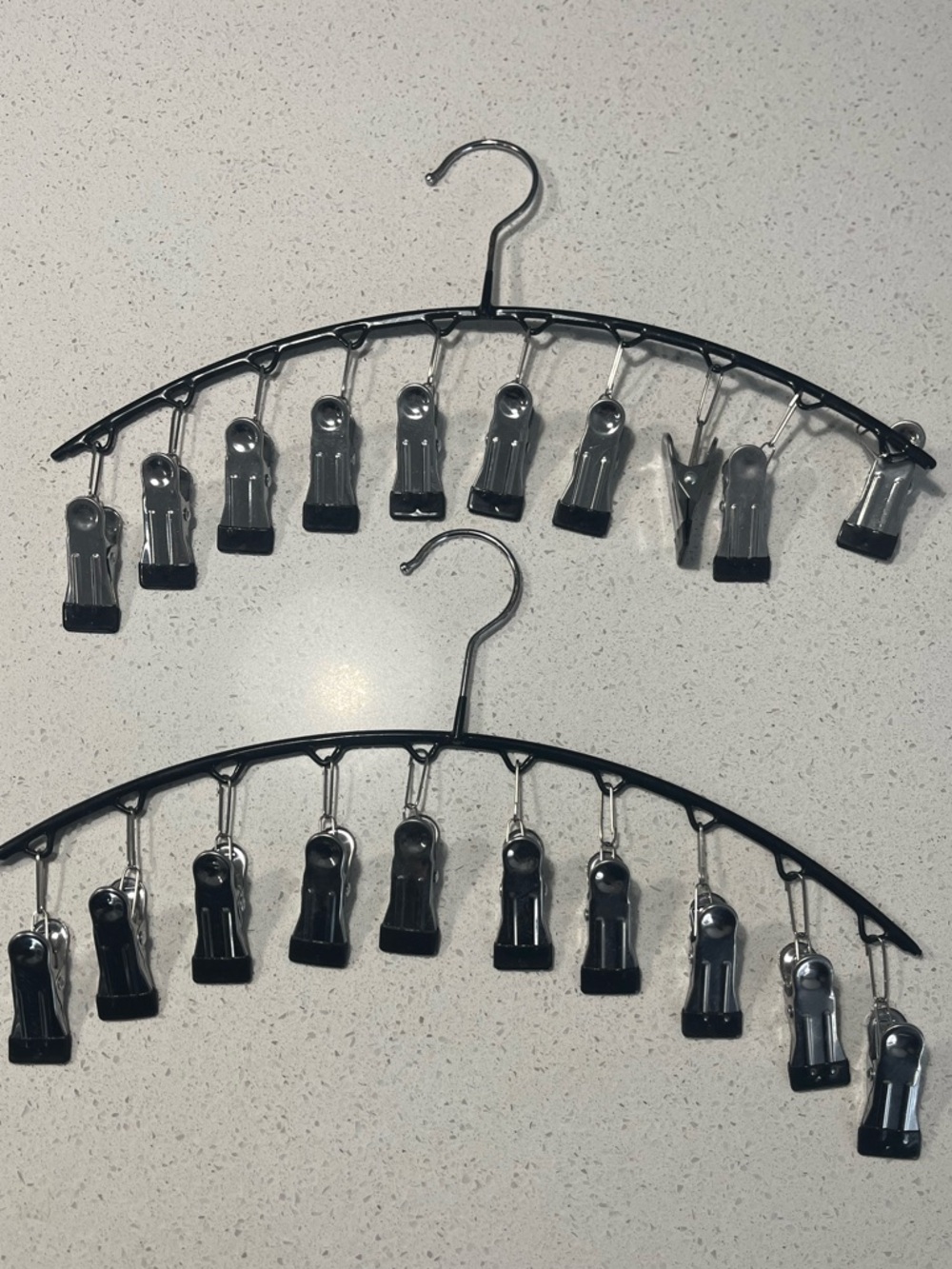 Set of 2 Multi Clip Scarf Tie Belt Hangers Closet Organizer Space Saver 14.5”W
